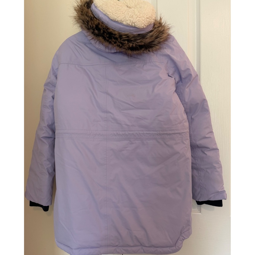 Lands End Kids Squall Winter Parka Lavender Purple Sherpa  Hood Jacket XL 18 - Picture 6 of 10